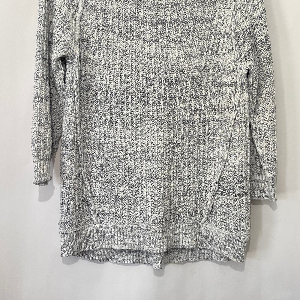 Free People Sweater Womens Medium White Gray Cable Knit Scoop Neck Pullover Top - Picture 5 of 10